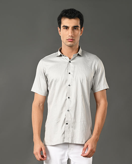Mens Light Green Cotton Blend Shirt