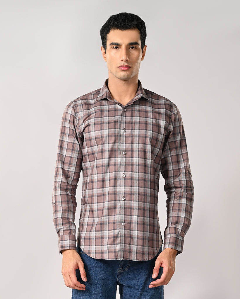 Mens Multicolor Checked Cotton Formal Shirt – Office & Stylish
