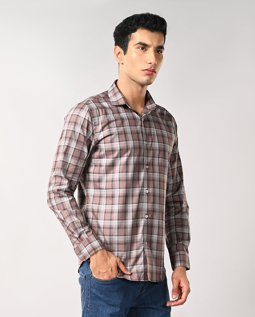 Mens Multicolor Checked Cotton Formal Shirt – Office & Stylish