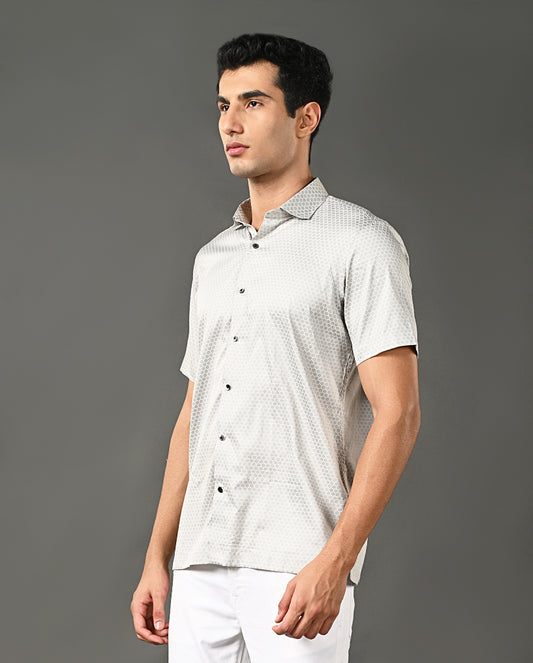 Mens Light Green Cotton Blend Shirt