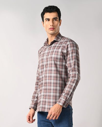 Mens Multicolor Checked Cotton Formal Shirt – Office & Stylish