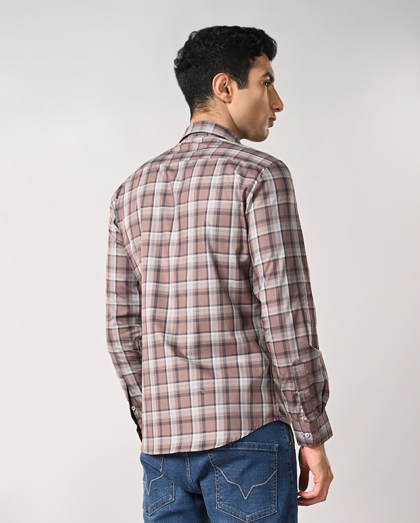 Mens Multicolor Checked Cotton Formal Shirt – Office & Stylish