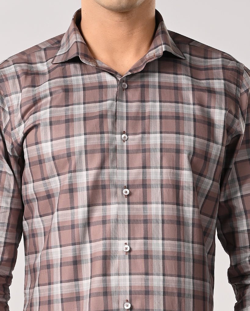 Mens Multicolor Checked Cotton Formal Shirt – Office & Stylish