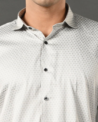 Mens Light Green Cotton Blend Shirt