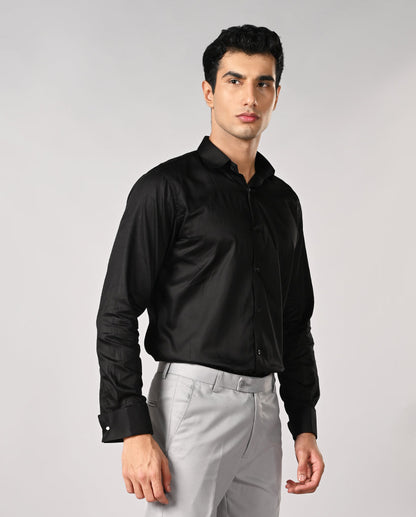 Black Cufflink Apple Cut Shirt – Premium Formal Wear for Men