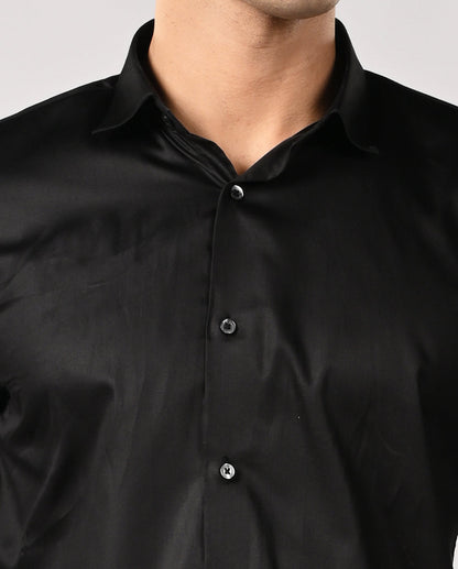 Black Cufflink Apple Cut Shirt – Premium Formal Wear for Men