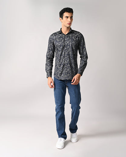 Blue Slim Fit Shirt for Men – Casual & Party