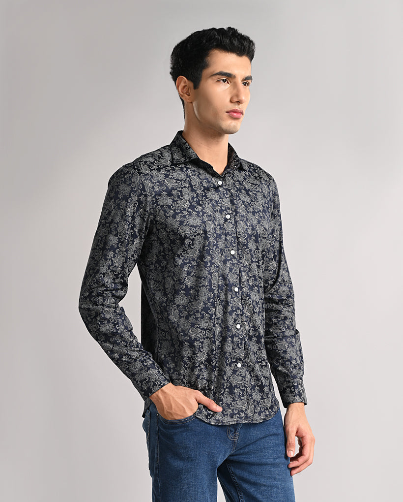 Blue Slim Fit Shirt for Men – Casual & Party