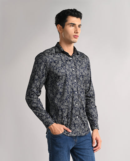 Blue Slim Fit Shirt for Men – Casual & Party