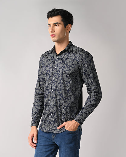 Blue Slim Fit Shirt for Men – Casual & Party