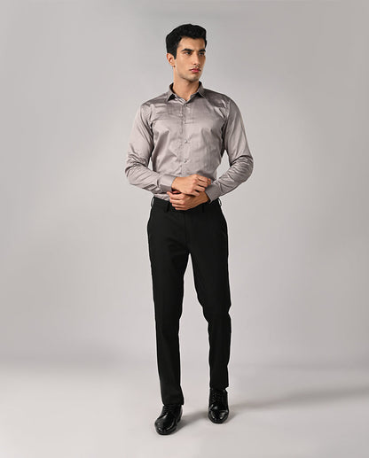 Mens Silver Grey 100% Cotton Formal Shirt – Mens silver grey 100% cotton formal shirt, premium office wear