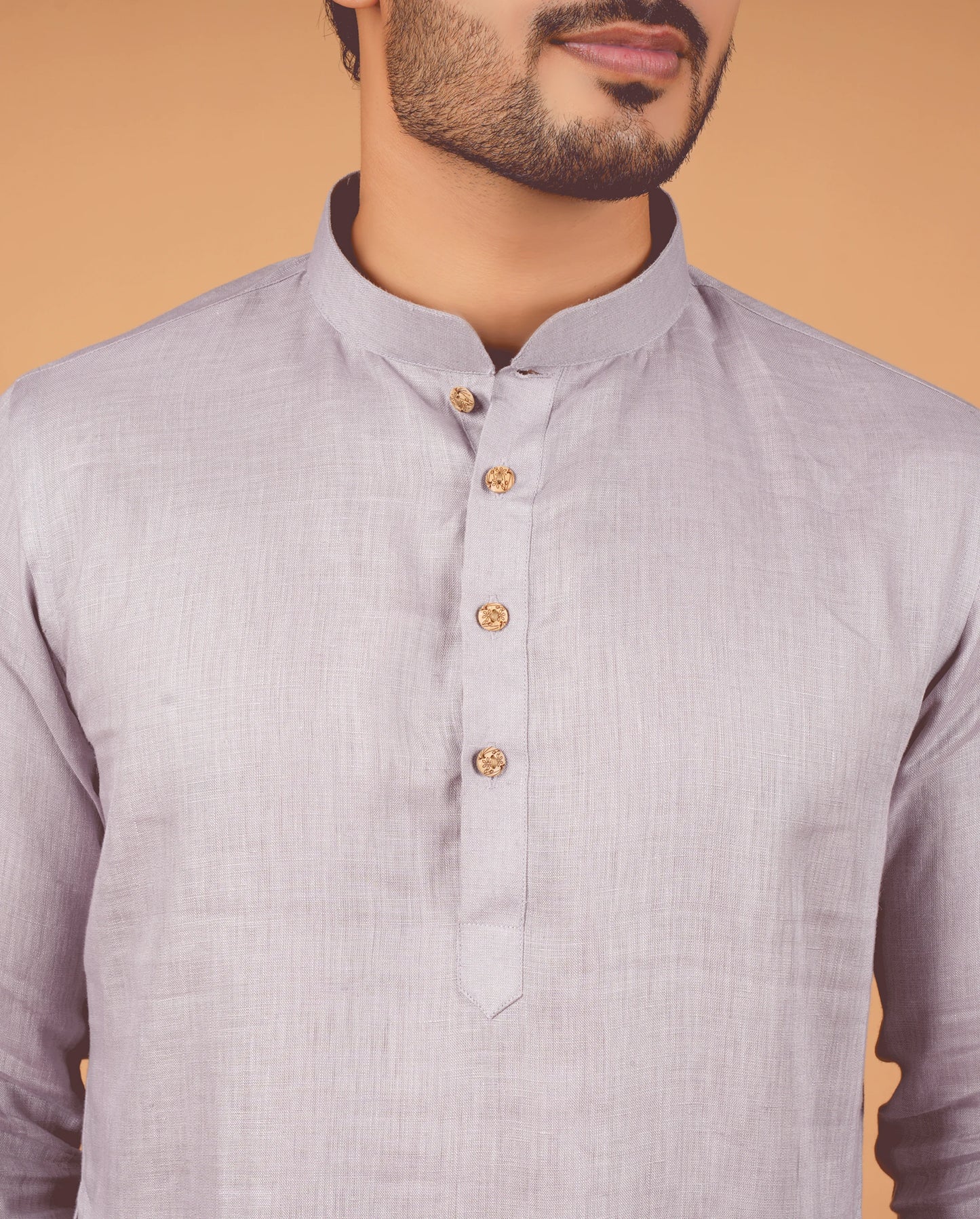 Premium Violet Linen Kurta for Men