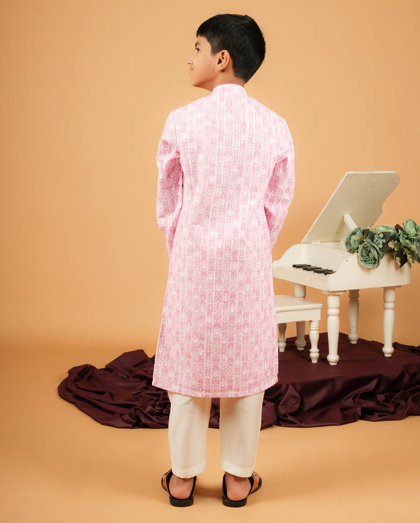 Soft & Lightweight Pink Silk Kurta for Boys