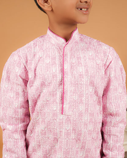 Soft & Lightweight Pink Silk Kurta for Boys