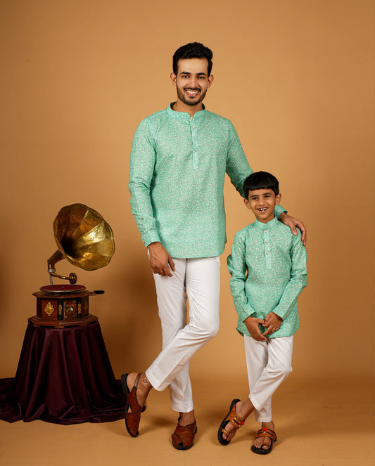 Dad and Son Matching Short Kurta Set – Timeless Look