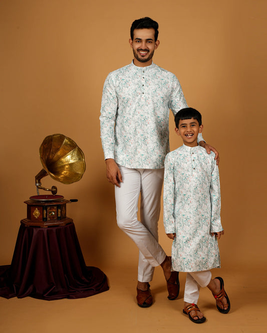 Traditional Matching Kurta Set – Dad & Son Look