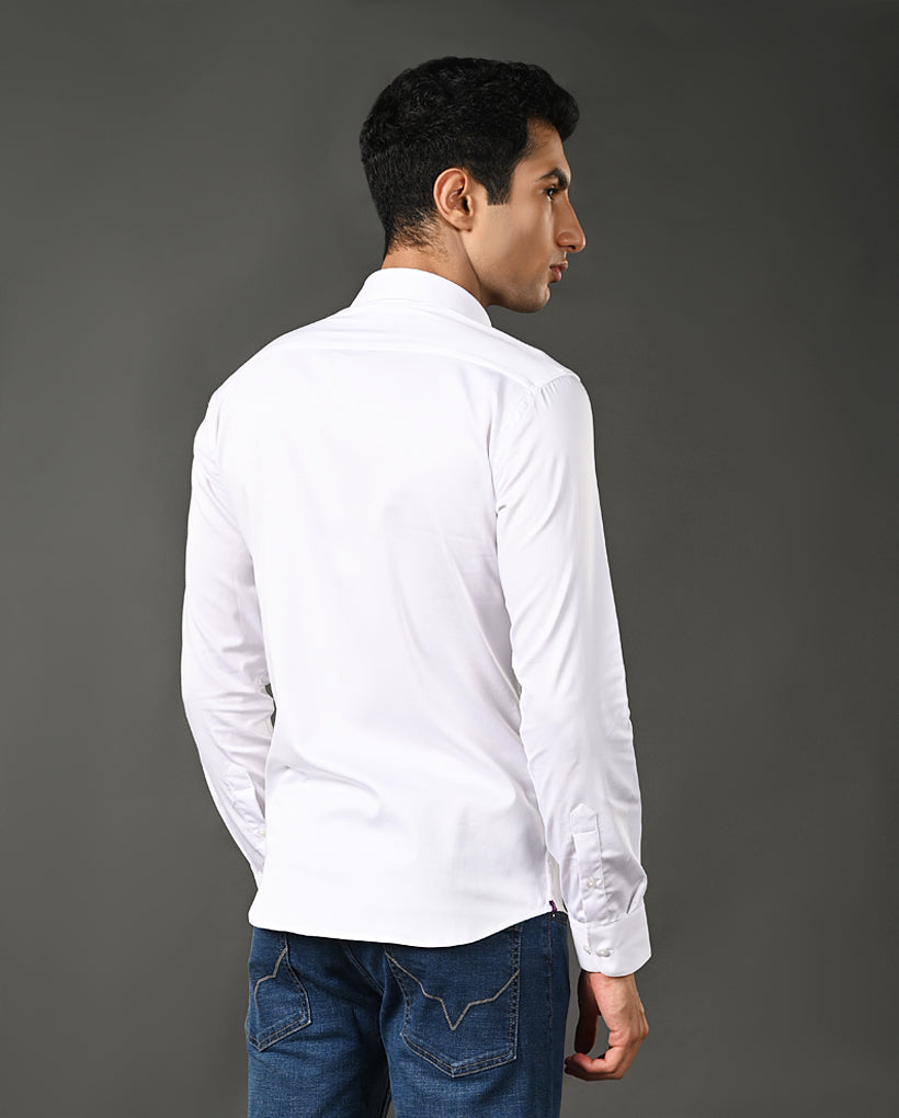 white designer cotton shirt men embroidery