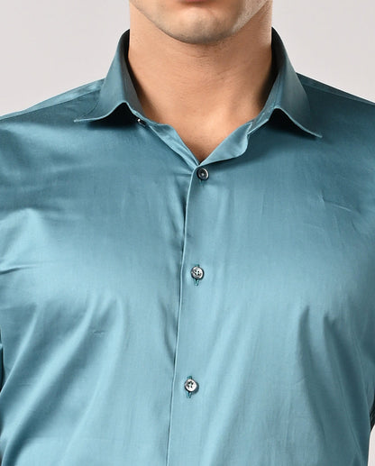 Mens Dark Blue Cufflink Apple Cut Formal Shirt – Premium Work Shirt