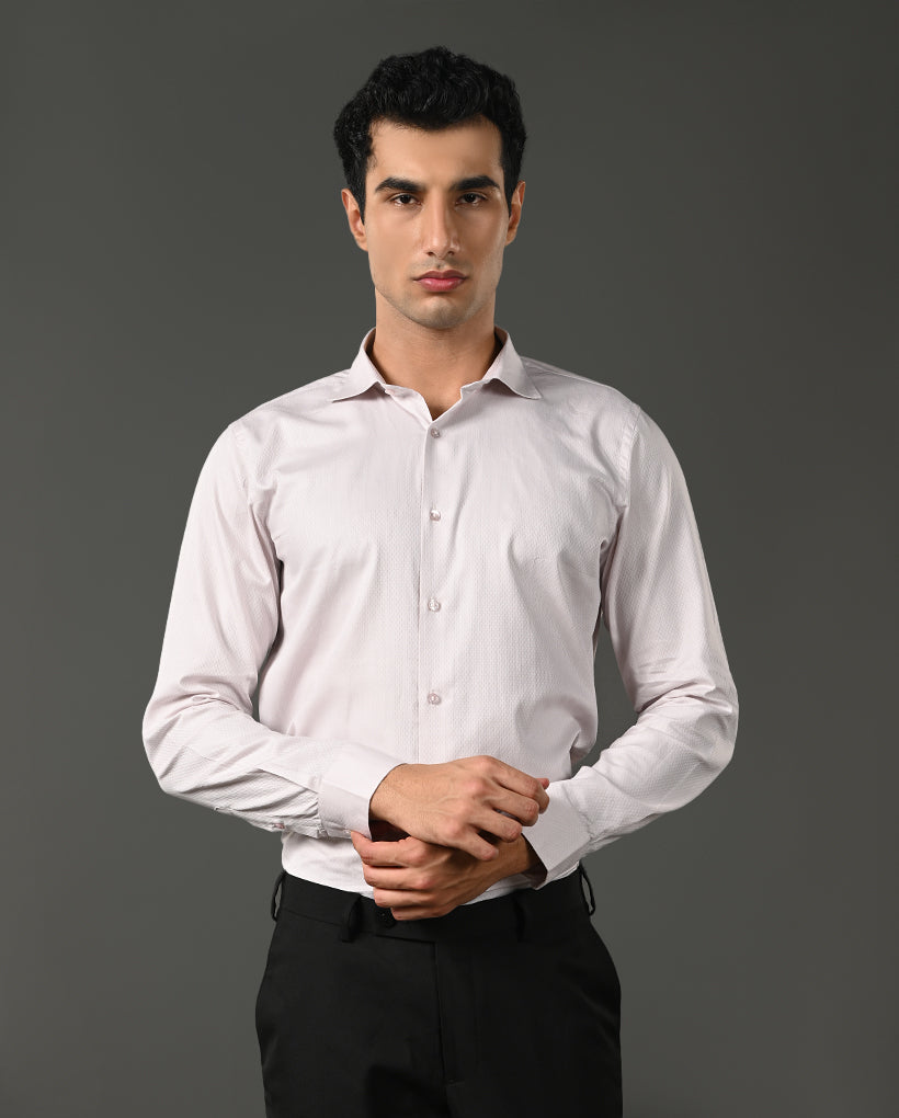 cream pure cotton formal shirt men