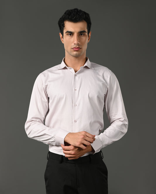 cream pure cotton formal shirt men
