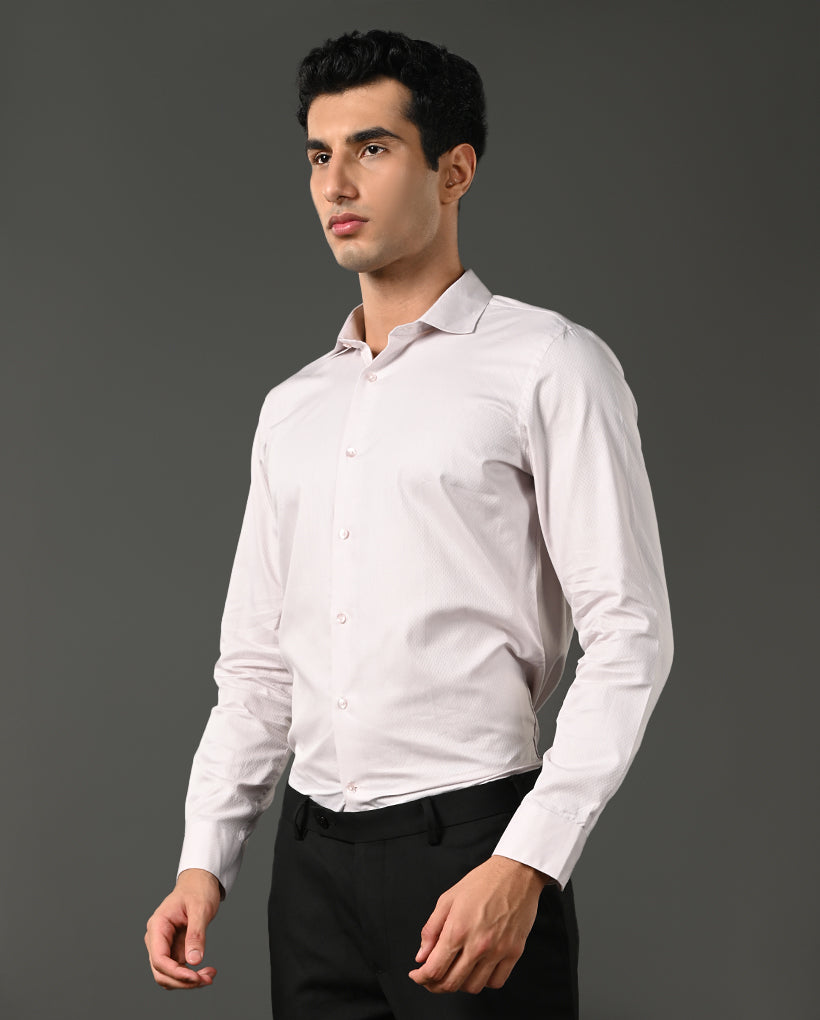cream pure cotton formal shirt men