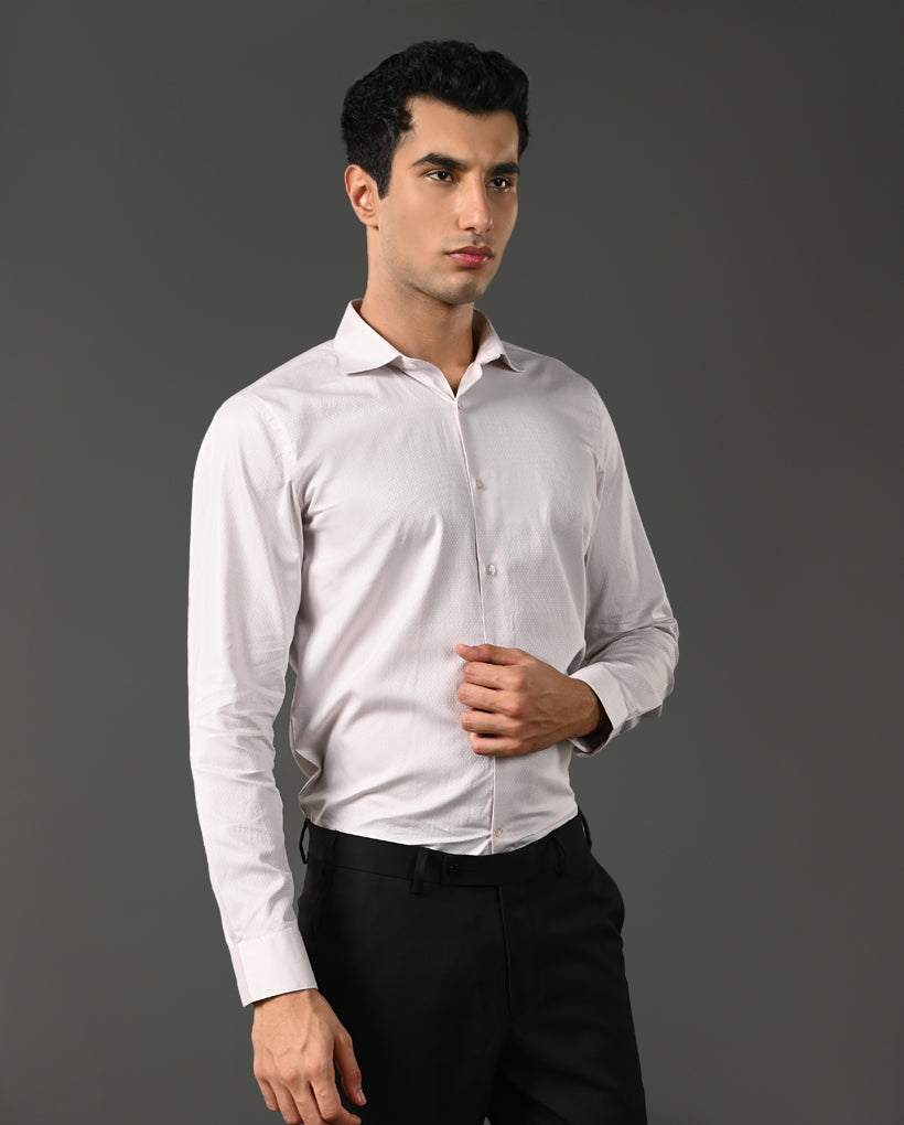 cream pure cotton formal shirt men
