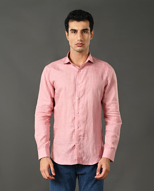 Mens Casual Pure Linen Shirt