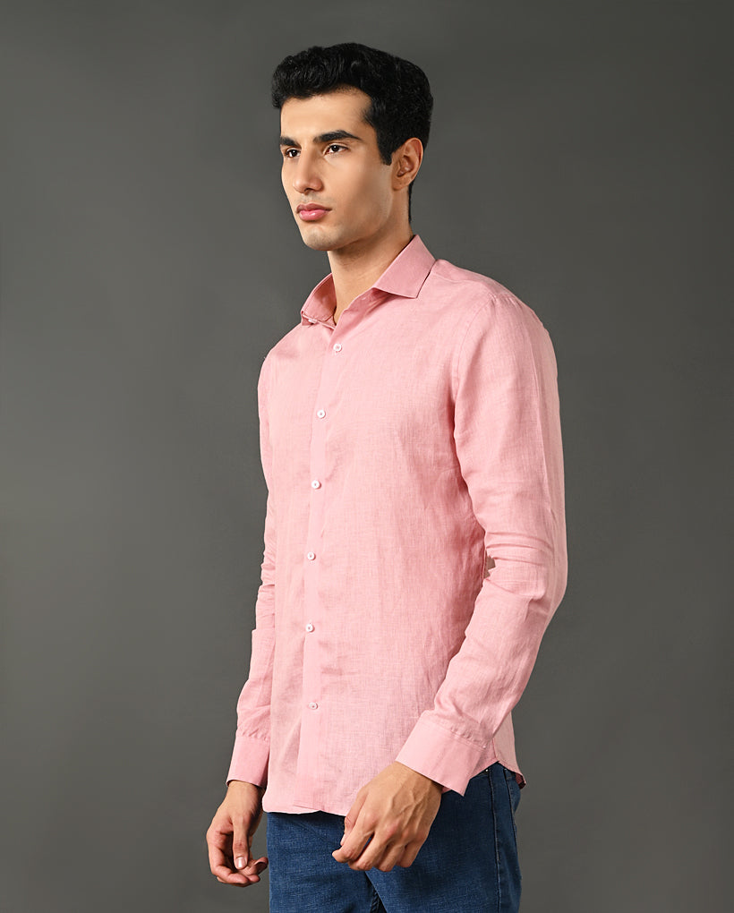 Mens Casual Pure Linen Shirt