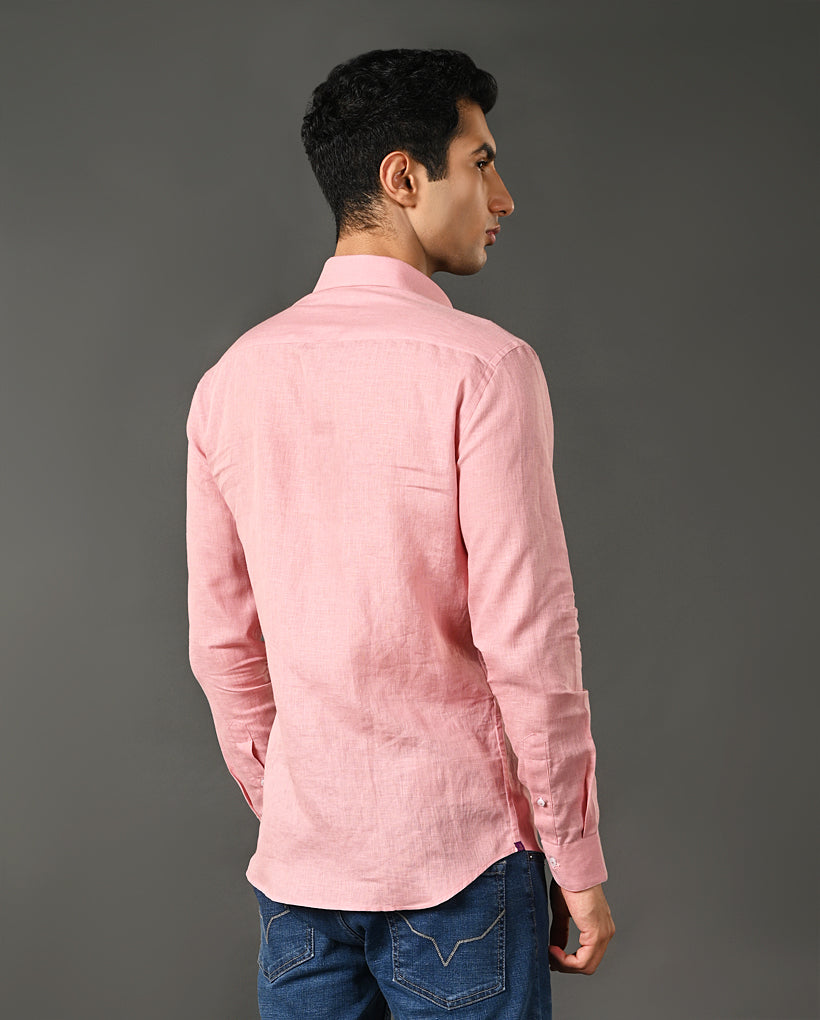 Mens Casual Pure Linen Shirt