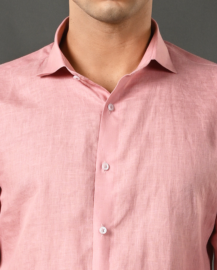 Mens Casual Pure Linen Shirt