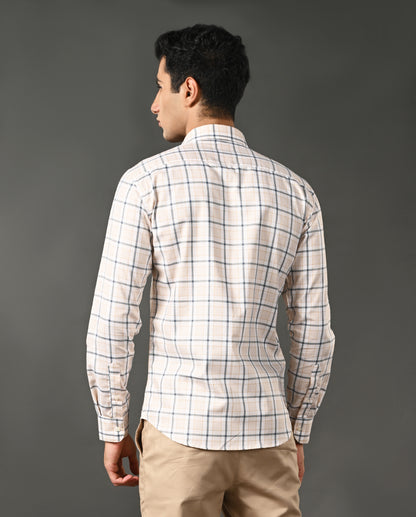 pure cotton formal shirt men checks pattern
