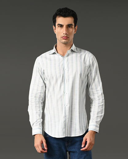 white linen formal shirt men vertical lines