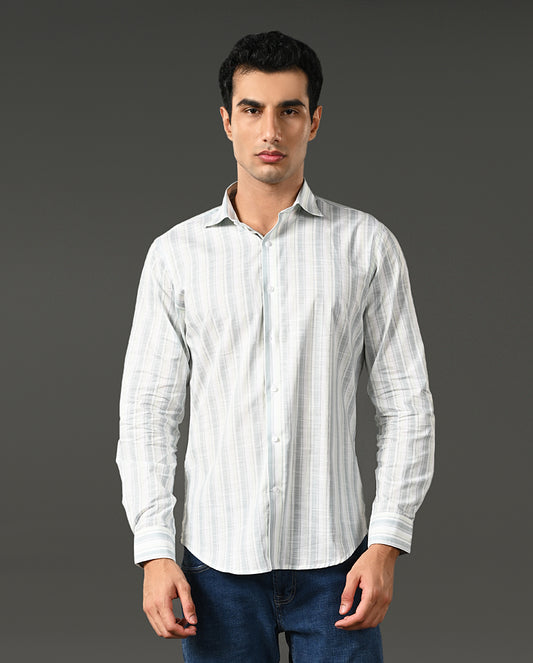 white linen formal shirt men vertical lines