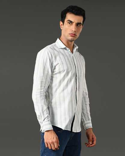 white linen formal shirt men vertical lines