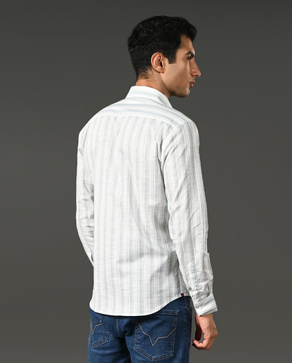 white linen formal shirt men vertical lines