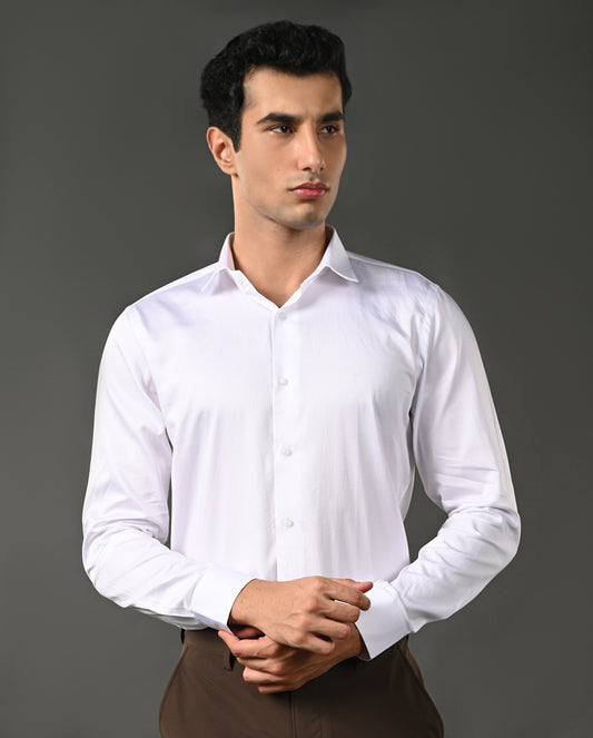 Mens Formal White Pure Cotton Shirt