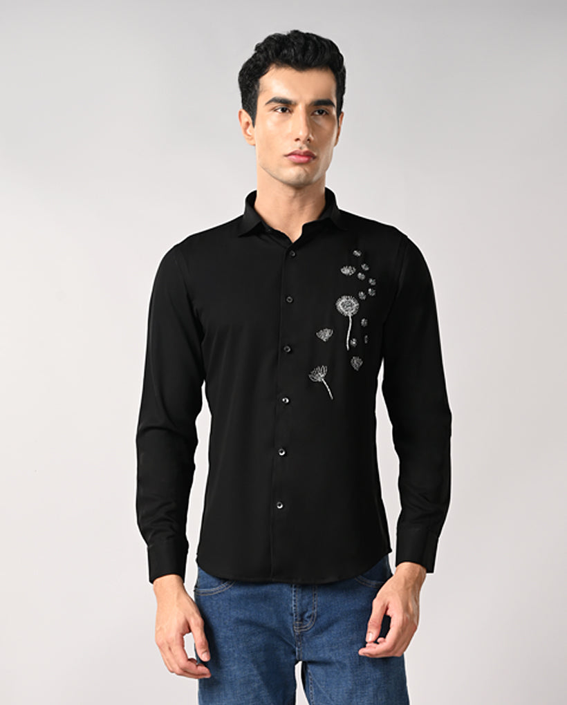 Mens Black Armani Party Wear Shirt – Mens black Armani party wear shirt, luxury party shirt