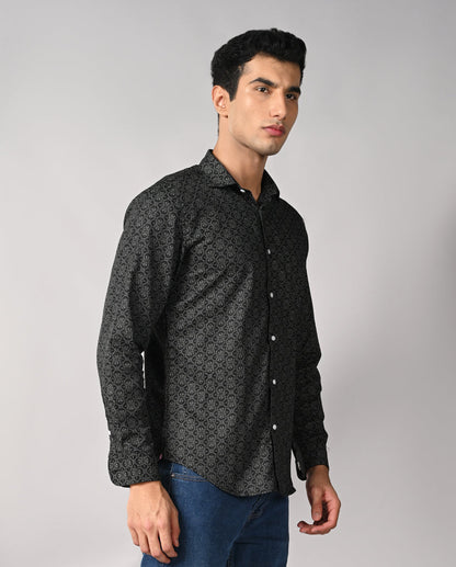 Mens Black Cotton Blend Slim Fit Formal Shirt – Mens black slim fit formal shirt, cotton blend, office shirt