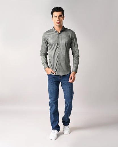 Modern Slim Fit Printed Shirt – Men