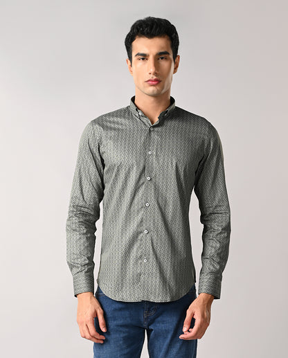 Modern Slim Fit Printed Shirt – Men