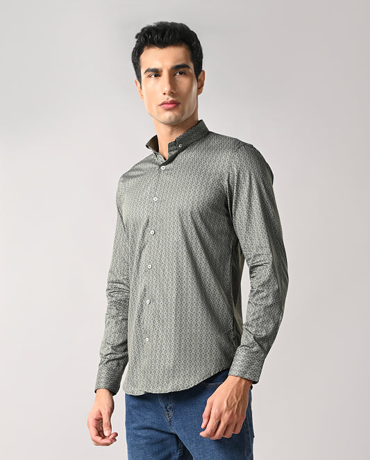Modern Slim Fit Printed Shirt – Men