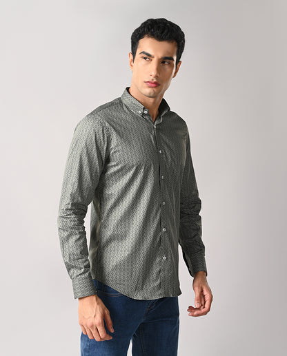 Modern Slim Fit Printed Shirt – Men
