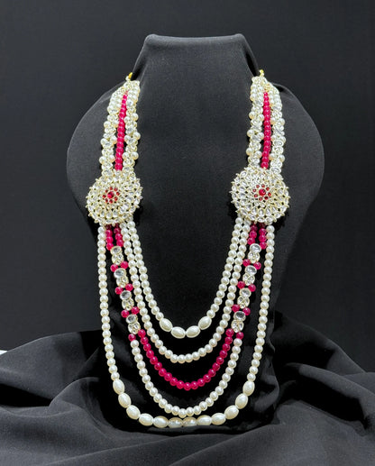 premium groom pearl mala designs in pastel shades for groom
Handcrafted premium groom pearl mala designs with premium beads
Photogenic premium groom pearl mala designs styled with sherwani