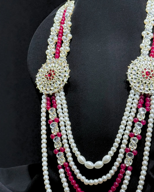 premium groom pearl mala designs in pastel shades for groom
Handcrafted premium groom pearl mala designs with premium beads
Photogenic premium groom pearl mala designs styled with sherwani